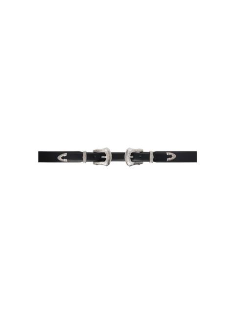 TOGA PULLA Black Double Buckle Belt