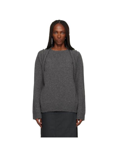 ISSEY MIYAKE Gray Backpack Knit Sweater
