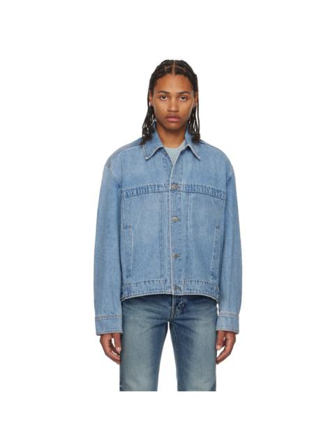 SOLID HOMME Blue Paneled Denim Jacket