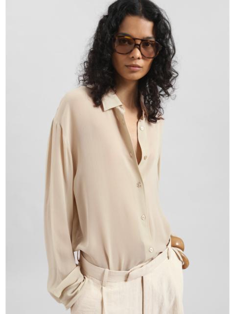 The Frankie Shop Peri Silk Georgette Shirt - Beige