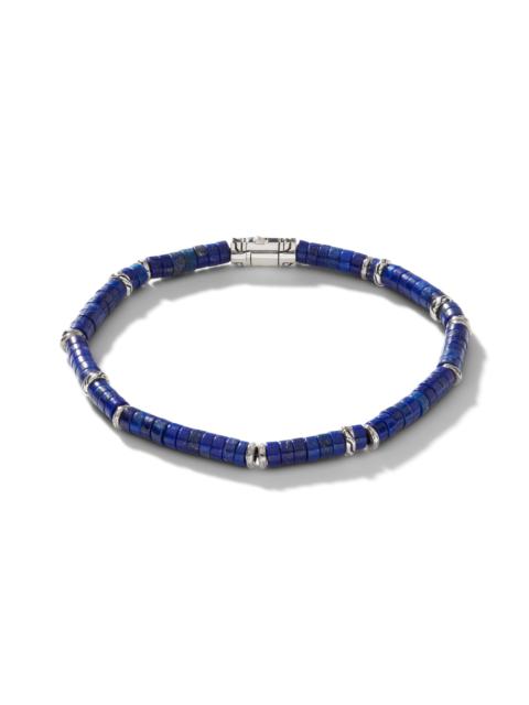 Heishi Bracelet, Sterling Silver, Hardstones