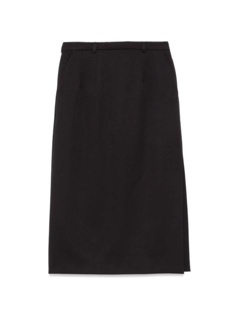 gabardine virgin-wool midi skirt