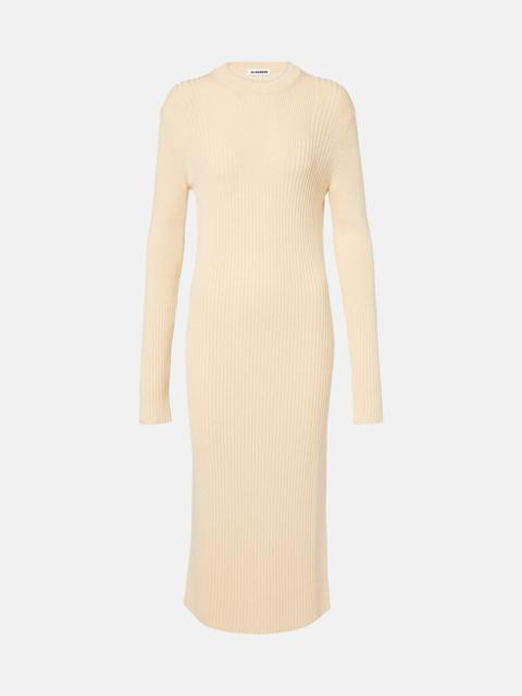 Jil Sander Wool and cotton midi dress