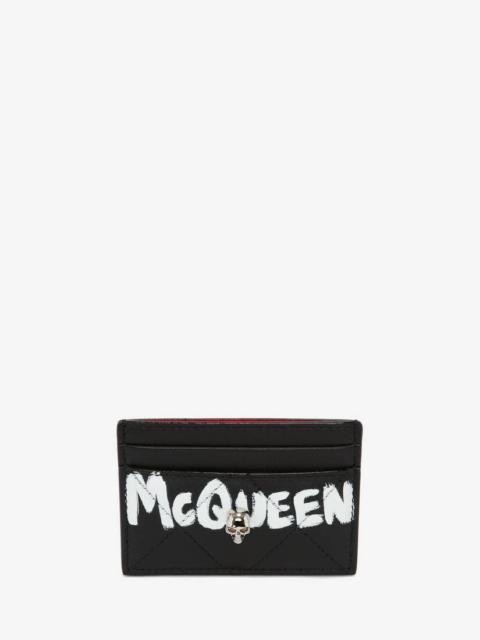 Alexander McQueen Mcqueen Graffiti Card Holder in Black/white