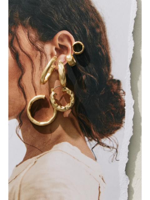 FREE PEOPLE Gold Plated Hoop Earring Set
