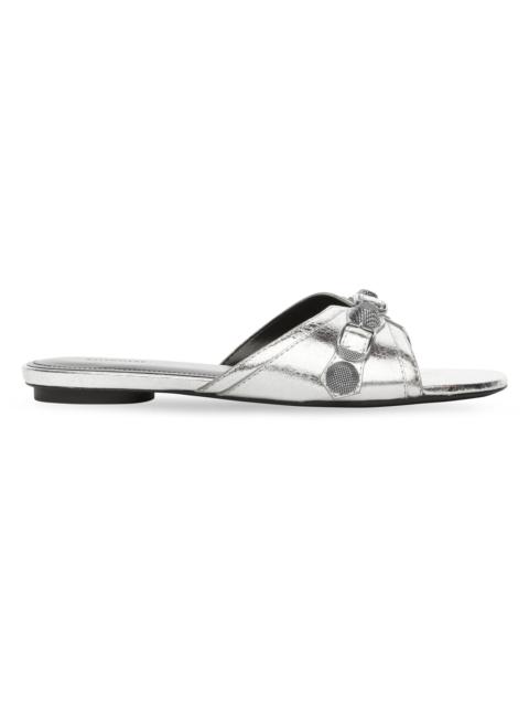 BALENCIAGA Women's Cagole Sandal Metallized - Silver