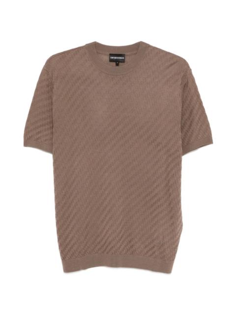 EMPORIO ARMANI round-neck textured T-shirt