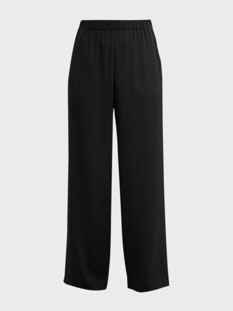 Lafayette 148 New York Perry Wide-Leg Stretch Silk Pants