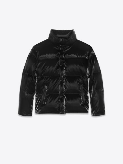 lacquered-effect oversized down jacket