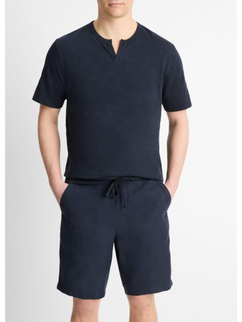 Vince Slub Cotton Split-Neck T-Shirt