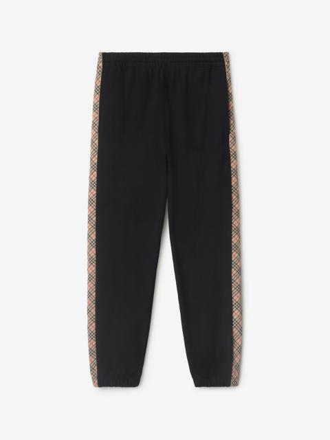 Burberry Check Trim Cotton Jogging Pants