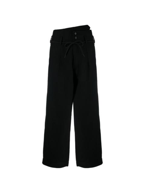 Y-3 box-pleat wide-leg trousers