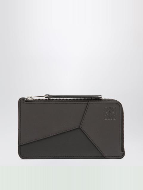 Loewe Puzzle Coin Purse with Card Holder in dark grey leather