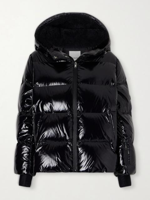 Yves Salomon Shearling-trimmed glossed-shell down ski jacket Black