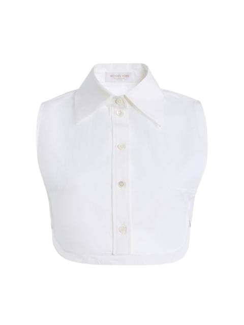 MICHAEL KORS COLLECTION Collared Cotton Dickey Top white