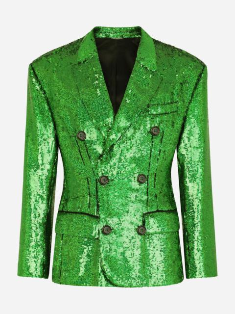 Dolce & Gabbana Double-breasted sequined jacket