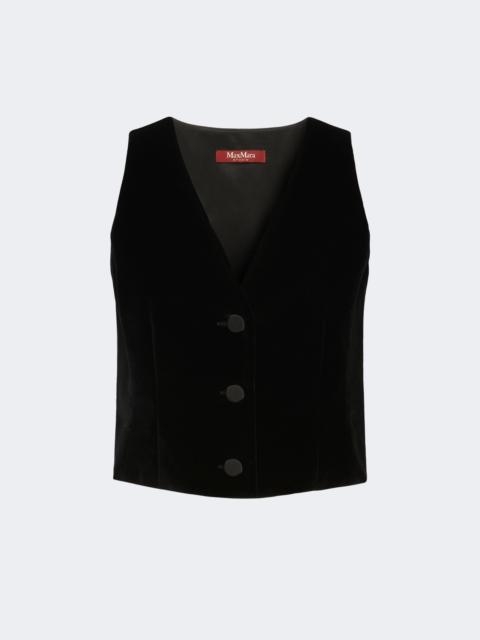 Max Mara STREET Smooth velvet gilet - BLACK
