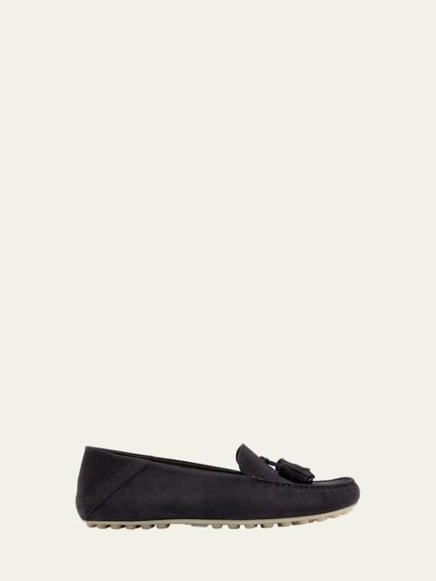 Loro Piana Suede Tassel Moccasin Loafers