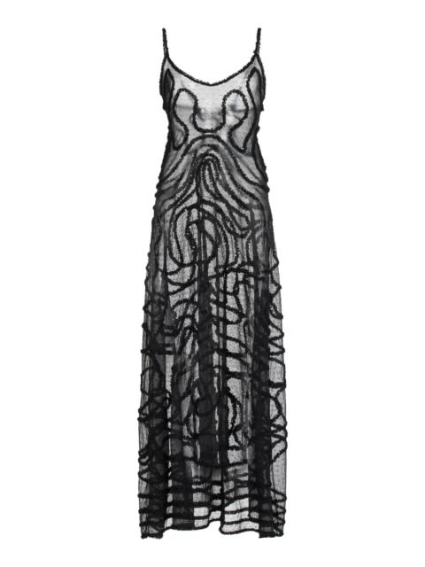 Camille Knit Lace Maxi Dress black