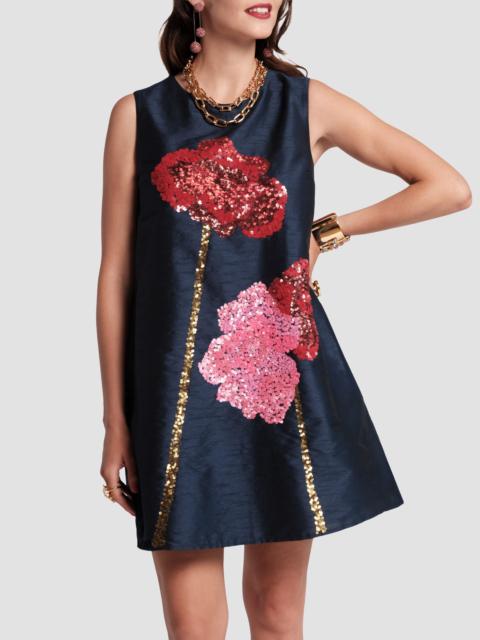 FRANCES VALENTINE Women's Alice Sequined Poppy Shift Dress - Navy Multi