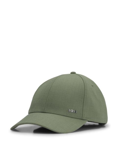 BOSS KNITTED-PIQUÉ CAP WITH LOGO PATCH