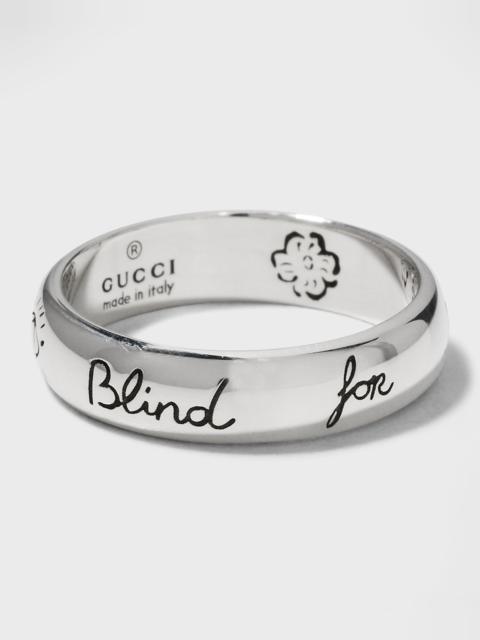 GUCCI Blind for Love 5mm Sterling Silver Band Ring