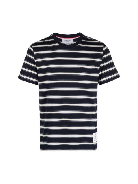 stripe-pattern cotton T-shirt