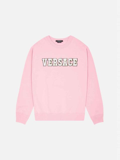 VERSACE Logo Shearling Sweater