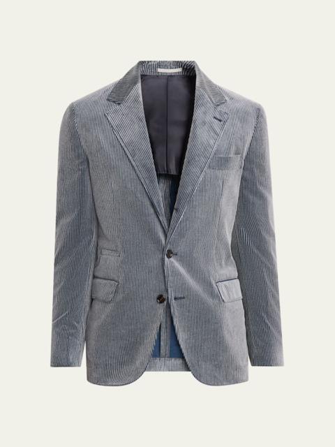 Brunello Cucinelli Men's Cotton and Cashmere Corduroy Single-Breasted Sport Coat