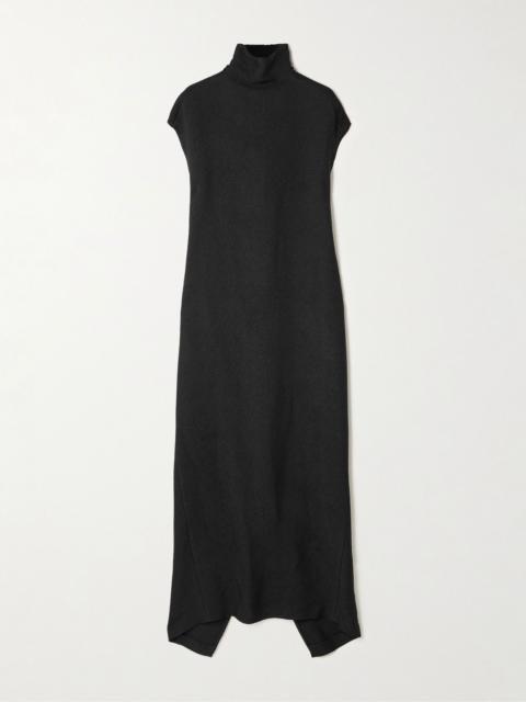 Calvin Klein Collection Willow textured-crepe turtleneck midi dress Black