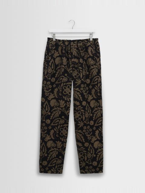 Wax London Tyne - Black And Khaki Chenille Jacquard Trousers