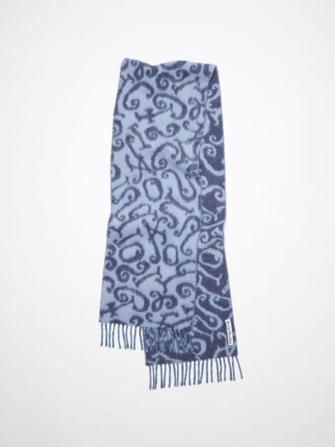 Acne Studios Monogram jacquard scarf - Blue/lilac