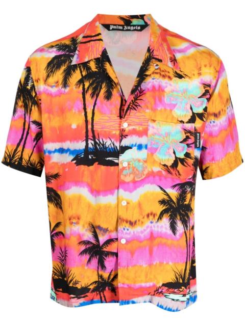 Palm Angels Psychedelic Sunset-print bowling shirt