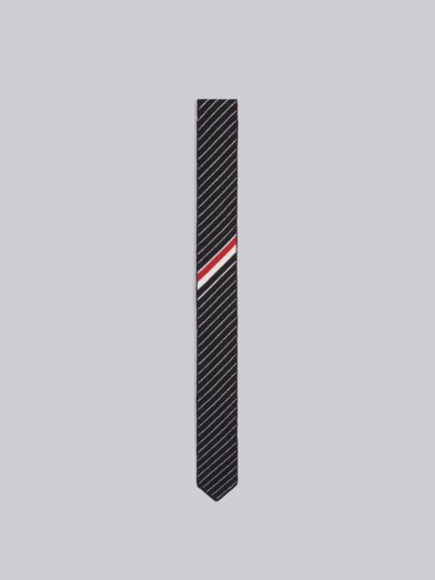 Thom Browne Wool Chalk Stripe Jacquard Knit Tie