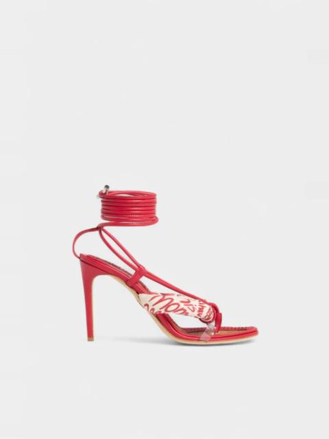 DSQUARED2 REBEL HIBISCUS HEELED SANDALS