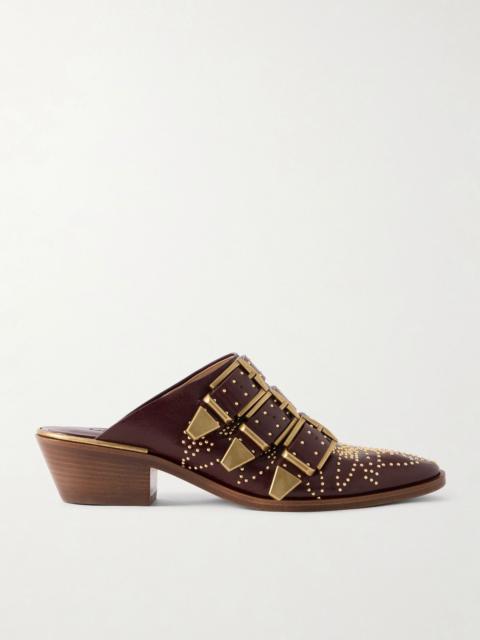 Chloé Susanna studded leather mules Brown