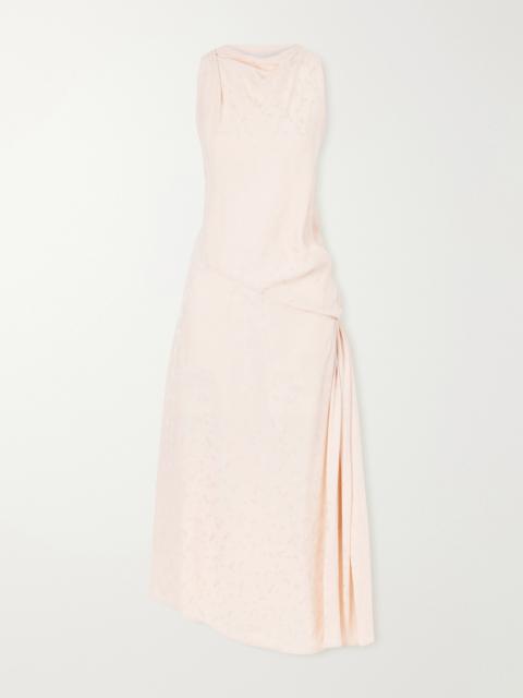 Victoria Beckham Twisted Floral-jacquard Silk Midi Dress