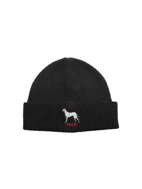 Polo Ralph Lauren Dalmatian Dog Knit Cuff Beanie "Black" PC0369 001