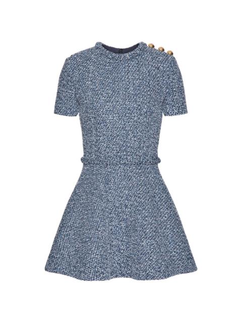 short-sleeve tweed minidress