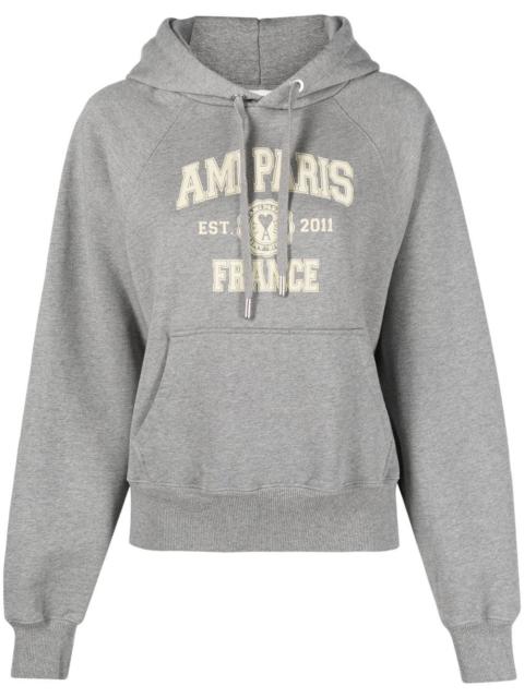 AMI Paris logo-print organic cotton hoodie
