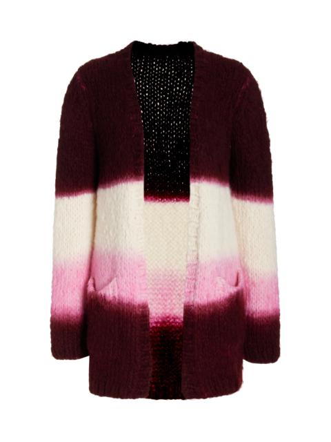 GABRIELA HEARST Amelia Knit Cardigan in Dip Dye Bordeaux Multi Welfat Cashmere