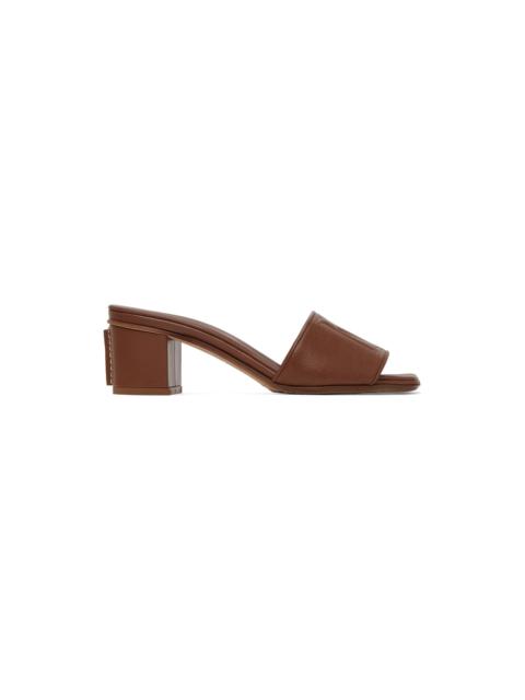 Max Mara Brown Embossed Heeled Sandals