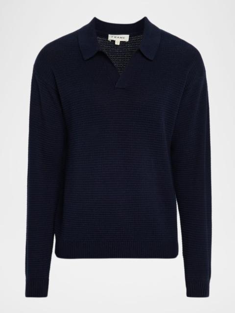 FRAME Men's Knit Wool and Cashmere Johnny Collar Sweater