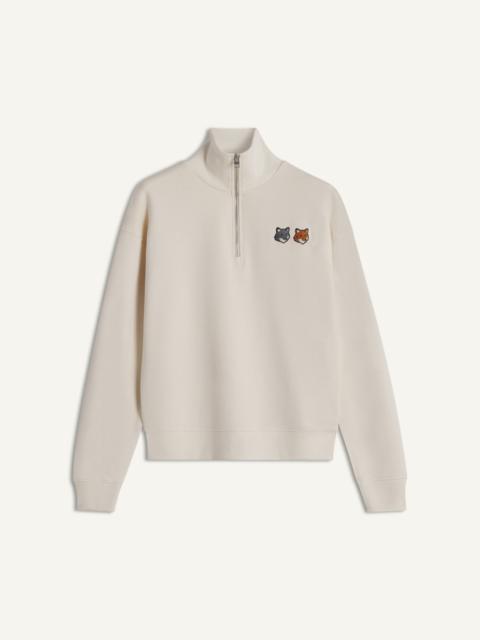 Maison Kitsuné DOUBLE FOX HEAD HALF ZIP COMFORT SWEATSHIRT