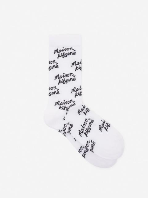 Maison Kitsuné MAISON KITSUNE HANDWRITING ALL OVER SOCKS