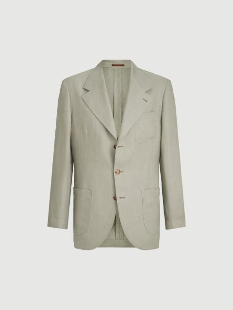 Brunello Cucinelli Linen micro chevron unlined blazer