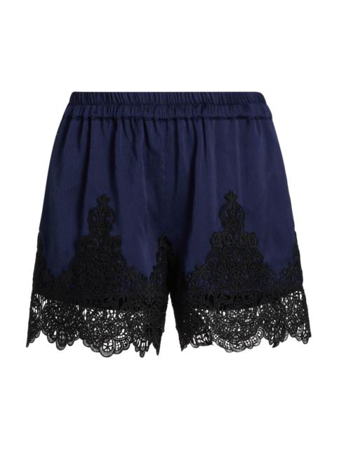 GENERATION LOVE Women's Lana Lace-Trim Satin Shorts - French Navy Black