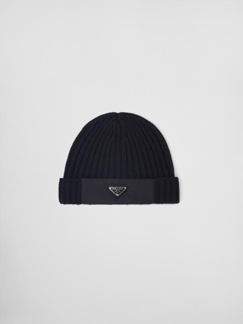 Prada Re-Nylon gabardine and wool cap