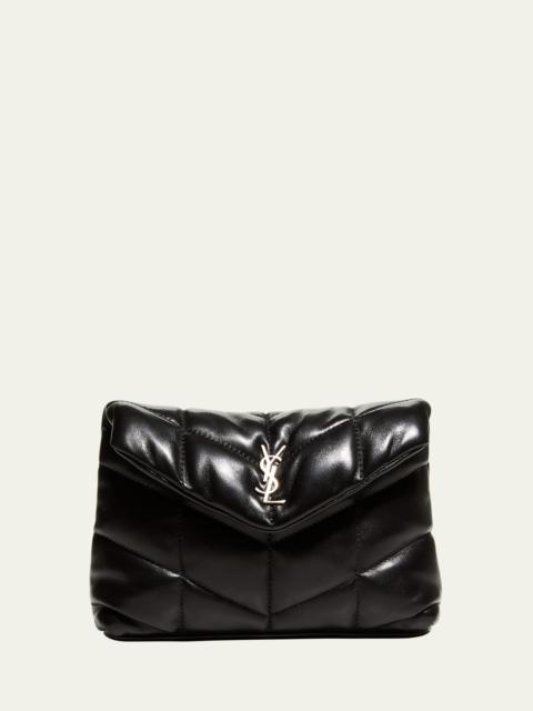 SAINT LAURENT Loulou Quilted Puffer Pouch Clutch Bag