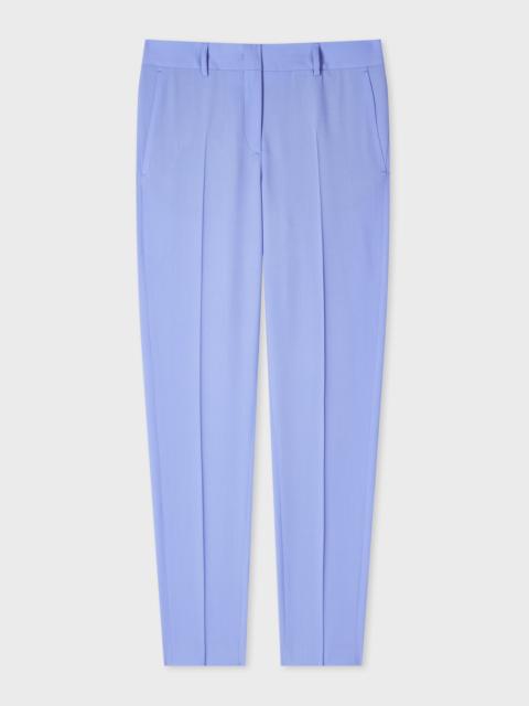 Paul Smith Women's Dusty Blue Wool Hopsack Pleated Trousers